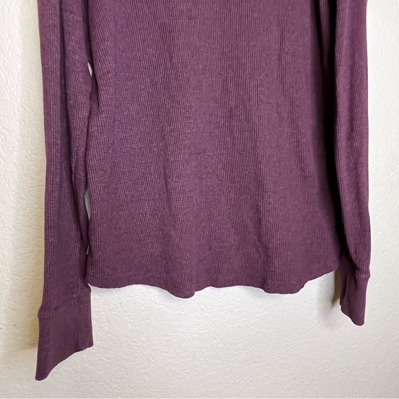 Eddie Bauer Waffle Knit Purple Long Sleeve Women's V-Neck Top Size Medium - Picture 12 of 14